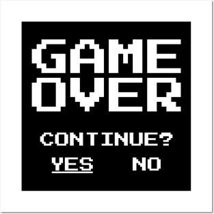 Game Over - Continue? Posters and Art